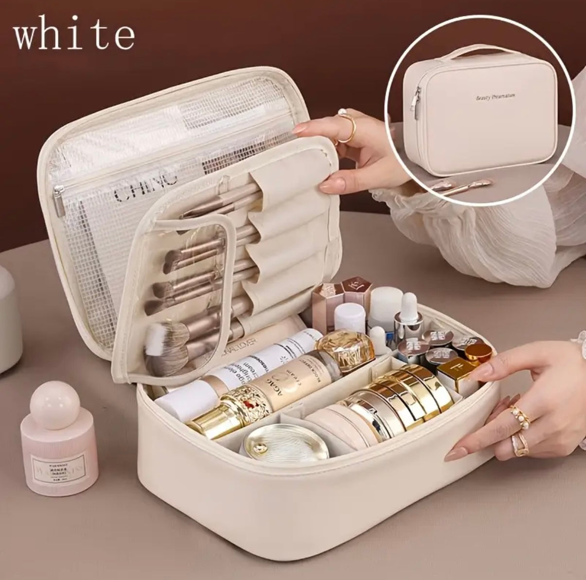 Estuche de Maquillaje Desmontable Multicapa – Organización y Estilo para tus Viajes