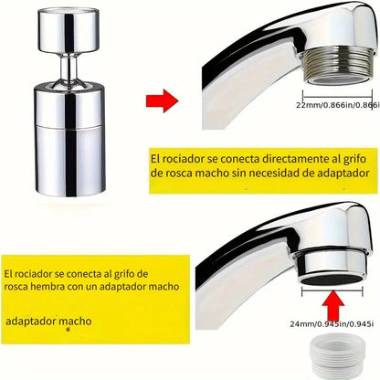 Grifo Antisalpicaduras con Rociador 360°